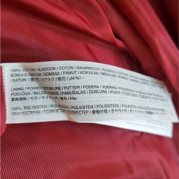 MNG Brushed Cotton Pea Coat Mid Length Size Large Red - Picture 7 of 9